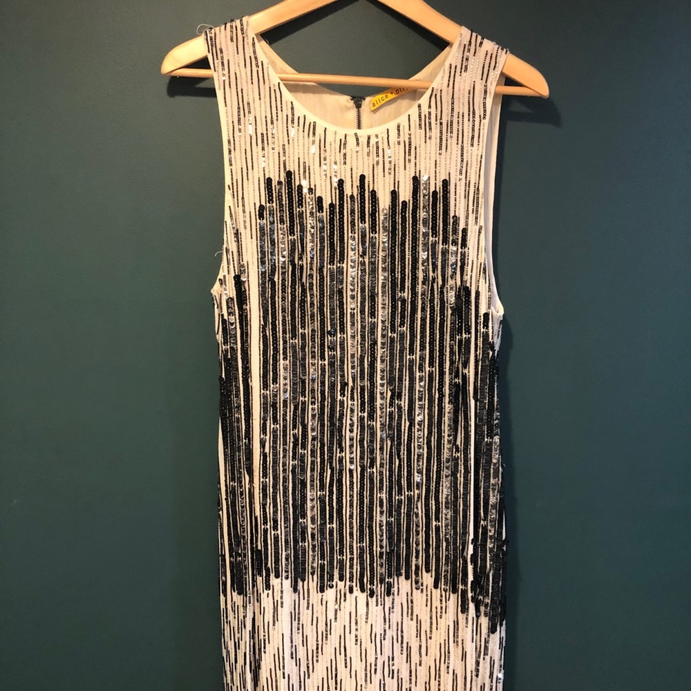 Alice + Olivia Sequin Racerback Dress Sz 10